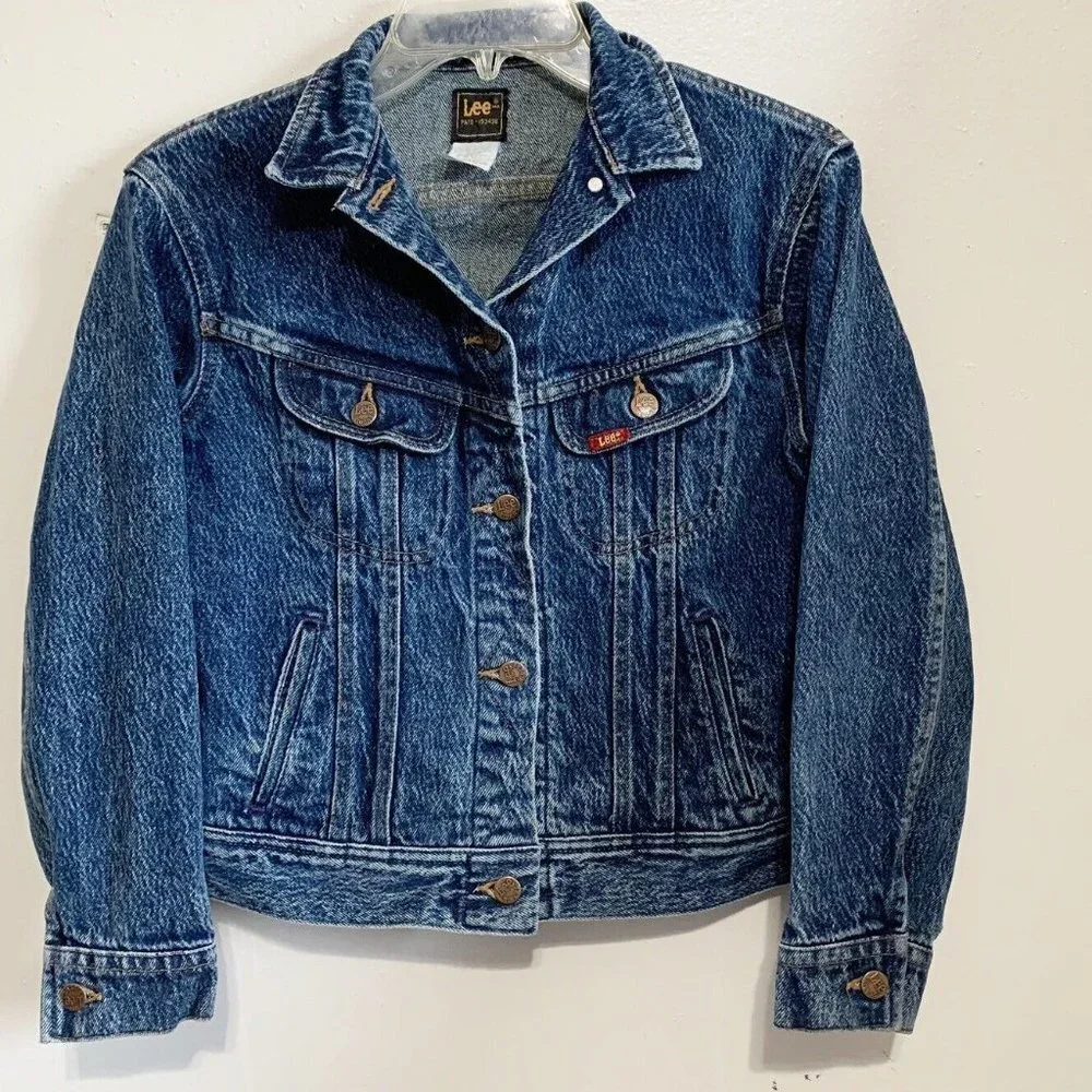 Vintage Lee Riders Stone Wash Trucker Denim Jacket VTG l 12 MODERN Small 80s